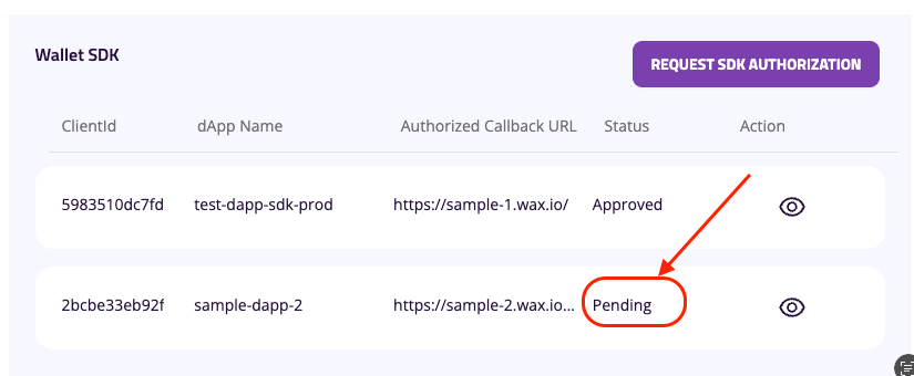 Pending for approval